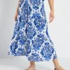 Falda Midi De Corte Evasé Con Estampado De Flores - AO AZUL 2 Falda Midi De Corte Evasé Con Estampado De Flores - AO AZUL -Zalaris Tienda falda midi de corte evase con estampado de flores ao azul ari36 1 frb1