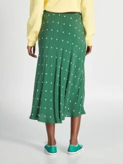 Falda Midi De Punto De Crepé - GREENDOTB8 -Zalaris Tienda falda midi de punto de crepe greendotb8 adv71 2 frb3