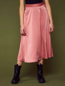 Falda Midi De Raso - Rosa -Zalaris Tienda falda midi de raso rosa axz49 2 frb2