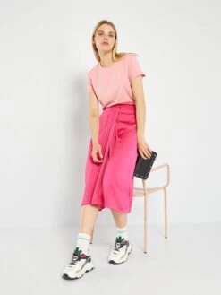 Falda Midi Lisa - ROSA -Zalaris Tienda falda midi lisa rosa ato03 2 frb2