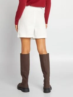 Falda Pantalón De Jacquard De Rizo - BEIGE -Zalaris Tienda falda pantalon de jacquard de rizo beige ayq45 1 frb4