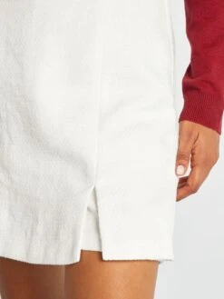 Falda Pantalón De Jacquard De Rizo - BEIGE -Zalaris Tienda falda pantalon de jacquard de rizo beige ayq45 1 frb6