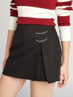 Falda Pantalón De Rayas - Negro -Zalaris Tienda falda pantalon de rayas negro agj43 2 frb4