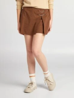 Falda Pantalón De Rayas - RAYA MARRÓN