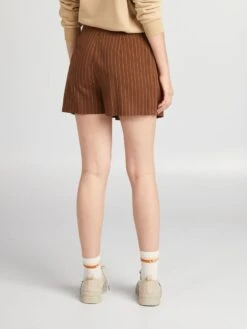 Falda Pantalón De Rayas - RAYA MARRÓN -Zalaris Tienda falda pantalon de rayas raya marron agj43 1 frb3