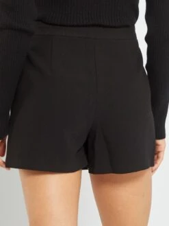 Falda Pantalón De Talle Alto - Negro -Zalaris Tienda falda pantalon de talle alto negro zf986 1 frb3