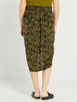 Falda Premamá Cruzada Y Estampada - NEGRO -Zalaris Tienda falda premama cruzada y estampada negro adp96 2 frb3