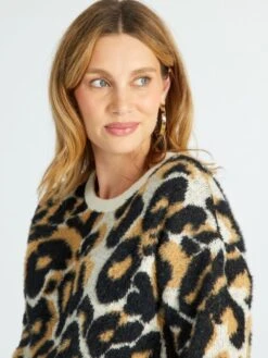 Jersey Con Cuello Redondo De Jacquard - NEGRO -Zalaris Tienda jersey con cuello redondo de jacquard negro aus10 1 frb3