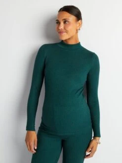 Jersey De Lactancia Con Cuello Alto - VERDE -Zalaris Tienda jersey de lactancia con cuello alto verde akq37 2 frb2