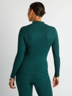 Jersey De Lactancia Con Cuello Alto - VERDE -Zalaris Tienda jersey de lactancia con cuello alto verde akq37 2 frb3