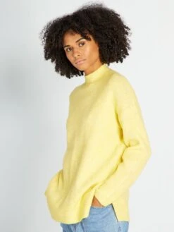 Jersey De Punto Con Cuello Alto - Amarillo -Zalaris Tienda jersey de punto con cuello alto amarillo aje13 5 frb4