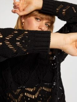 Jersey De Punto De Croché - Negro -Zalaris Tienda jersey de punto de croche negro azz76 1 frb4