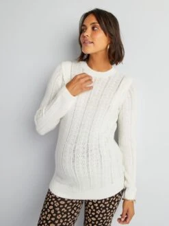 Jersey Premamá Calado - Blanco -Zalaris Tienda jersey premama calado blanco akq33 1 frb3