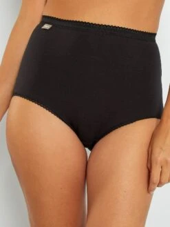 Juego De 2 Bragas Maxi De Algodón Elástico 'Playtex' - NEGRO