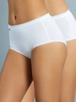 Juego De 2 Bragas Midi De Algodón 'Playtex' - Blanco