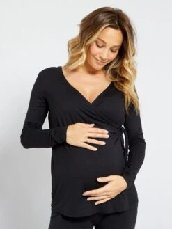 Kit De Lactancia - Camiseta + Pantalón - 2 Piezas - Negro -Zalaris Tienda kit de lactancia camiseta pantalon 2 piezas negro zk801 2 frb5