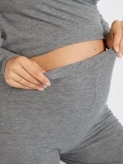 Kit De Lactancia De Punto De Canalé - 2 Piezas - GRIS -Zalaris Tienda kit de lactancia de punto de canale 2 piezas gris zk808 1 frb6