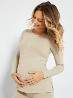 Kit Premamá De Punto Suave - 2 Piezas - BEIGE -Zalaris Tienda kit premama de punto suave 2 piezas beige zk813 2 frb3