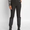 Legging De Canalé De Tiro Alto - Negro