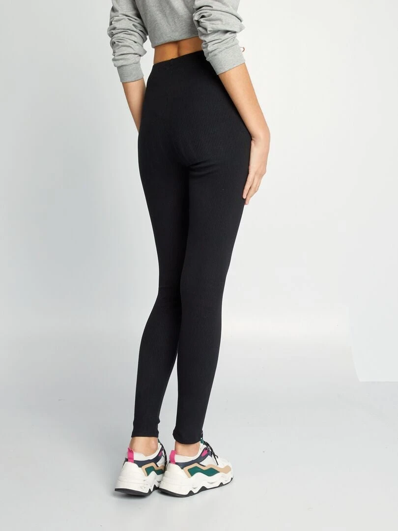 Legging De Canalé - Negro 5 Legging De Canalé - Negro - Imagen 3