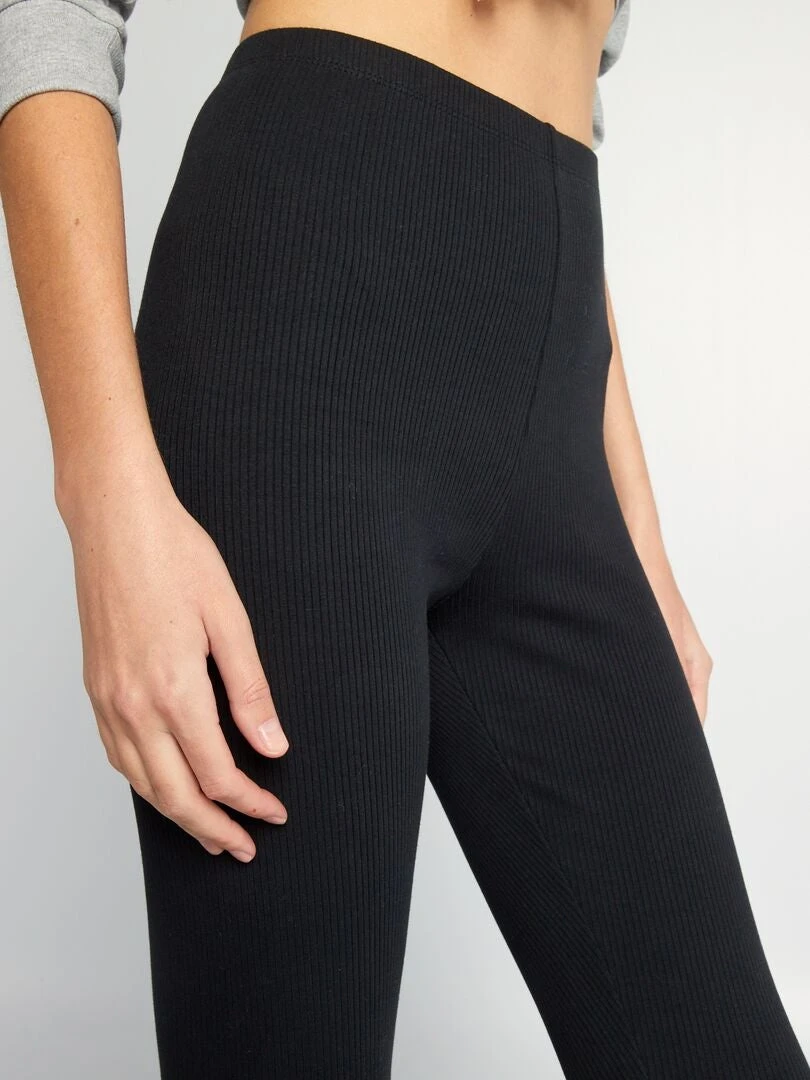 Legging De Canalé - Negro 6 Legging De Canalé - Negro - Imagen 4