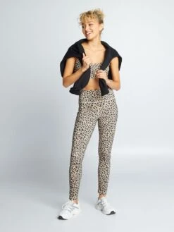 Legging De Deporte Con Estampado De 'leopardo' - BEIGE -Zalaris Tienda legging de deporte con estampado de leopardo beige ajj54 1 frb2