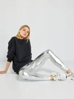 Legging Metálico - METAL PLATEADO -Zalaris Tienda legging metalico metal plateado ame80 3 frb4