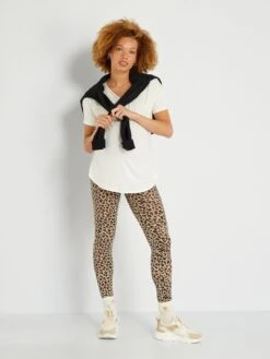 Legging Premamá Con Motivo De 'leopardo' - MARRON