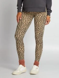 Legging Premamá Estampado De Material Ultrasuave - MARRON -Zalaris Tienda legging premama estampado de material ultrasuave marron ajo45 3 frb4