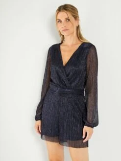 Mono Corto Plisado Brillante - LUR PÚRPURA