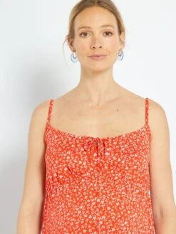 Mono Corto Premamá Con Estampado - ROJO -Zalaris Tienda mono corto premama con estampado rojo zr750 1 frb4