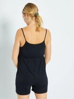 Mono Corto Premamá Vaporoso - Negro -Zalaris Tienda mono corto premama vaporoso negro zr750 2 frb3