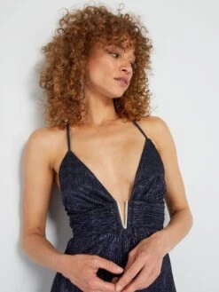 Mono De Punto Plisado Irisado - Azul -Zalaris Tienda mono de punto plisado irisado azul aun69 2 frb2