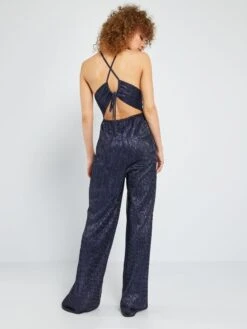 Mono De Punto Plisado Irisado - Azul -Zalaris Tienda mono de punto plisado irisado azul aun69 2 frb3