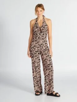 Mono Estampado Con Espalda Descubierta - FLO BL -Zalaris Tienda mono estampado con espalda descubierta flo bl avj86 1 frb4