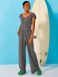 Mono Largo Con Estampado - NEGRO -Zalaris Tienda mono largo con estampado negro zr780 4 frb5