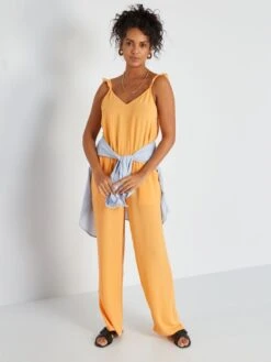 Mono Liso Con Cintura Elástica - NARANJA