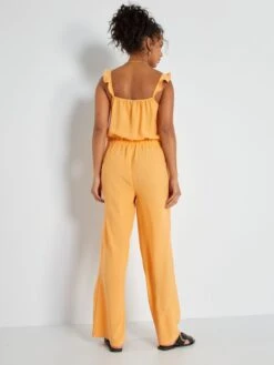 Mono Liso Con Cintura Elástica - NARANJA -Zalaris Tienda mono liso con cintura elastica naranja zp237 1 frb4