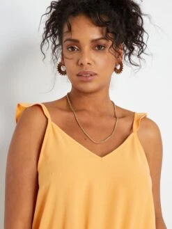 Mono Liso Con Cintura Elástica - NARANJA -Zalaris Tienda mono liso con cintura elastica naranja zp237 1 frb6