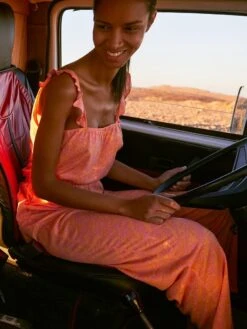 Mono Vaporoso Estampado - NARANJA -Zalaris Tienda mono vaporoso estampado naranja zs947 1 frb2