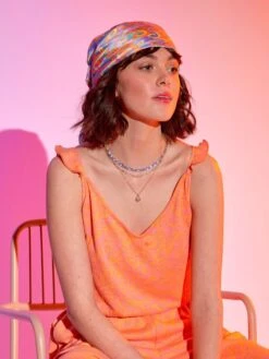 Mono Vaporoso Estampado - NARANJA -Zalaris Tienda mono vaporoso estampado naranja zs947 1 frb4