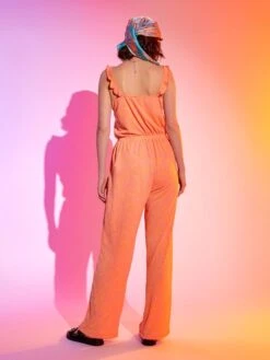 Mono Vaporoso Estampado - NARANJA -Zalaris Tienda mono vaporoso estampado naranja zs947 1 frb5