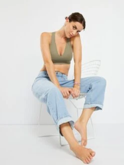 Pack De 2 Tops Con Almohadillas Extraíbles - Caqui Castaño -Zalaris Tienda pack de 2 tops con almohadillas extraibles caqui castano zo166 1 frb4