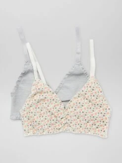 Pack De 2 Tops De Canalé - Gris