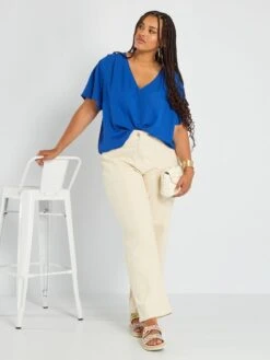 Pantalón Ancho - 2 Bolsillos - BEIGE