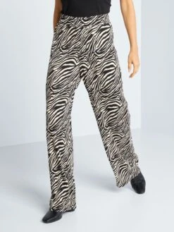 Pantalón Ancho Con Cintura Elástica - NEGRO