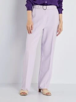 Pantalón Ancho Con Cinturón - ROSA