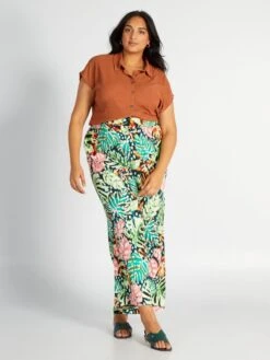 Pantalón Ancho Con Estampado De Maxiflores - HOJA DE CÁLCULO