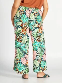 Pantalón Ancho Con Estampado De Maxiflores - HOJA DE CÁLCULO -Zalaris Tienda pantalon ancho con estampado de maxiflores hoja de calculo atr67 1 frb4