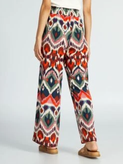 Pantalón Ancho Con Estampado Ikat 'JDY' - Estampado Ikat -Zalaris Tienda pantalon ancho con estampado ikat jdy estampado ikat atw03 1 frb3